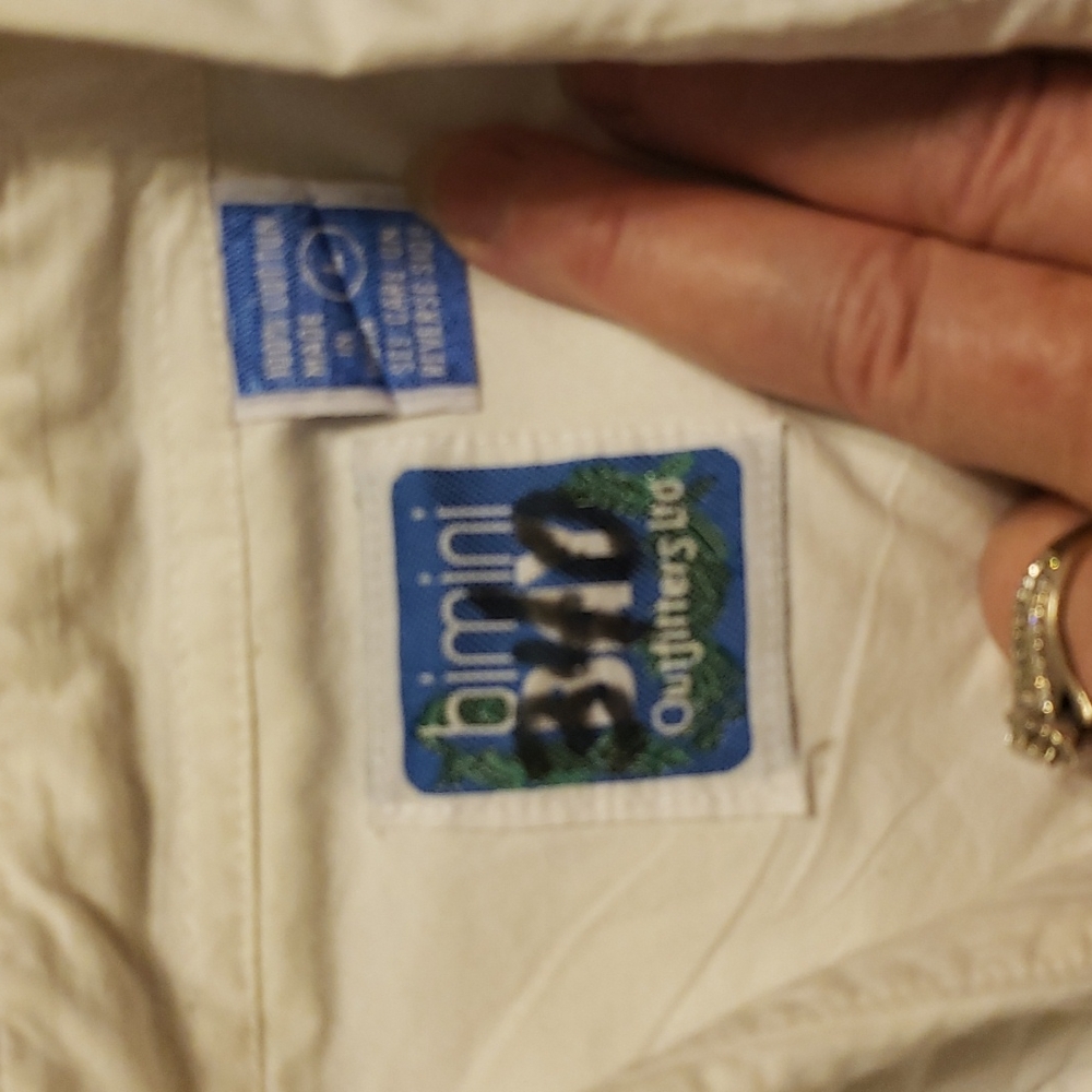 White Bimini Bay Fishing Shirt Large - Picture 4 of 4